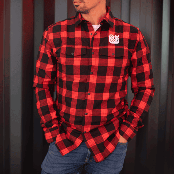 Red Bird Branded Plaid Button up Shirt